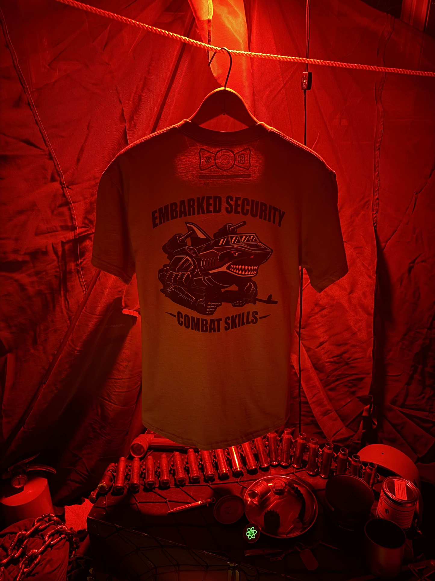 MEZ-Q02 // EMBARKED SECURITY SHARK TSHIRT